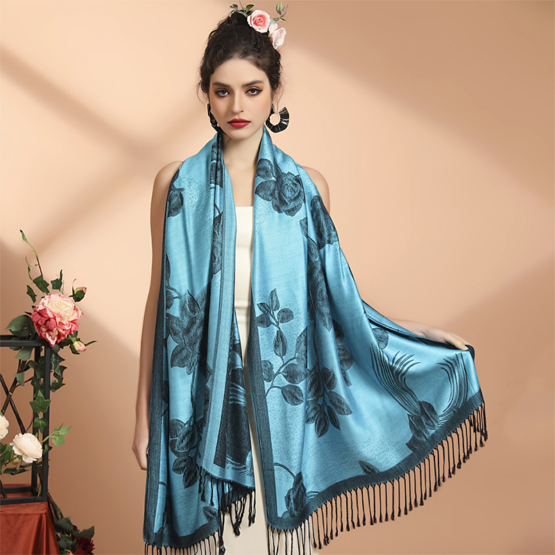 Cashmere Pashmina Wrap - Tassel Blanket Design Thick Pashmina New