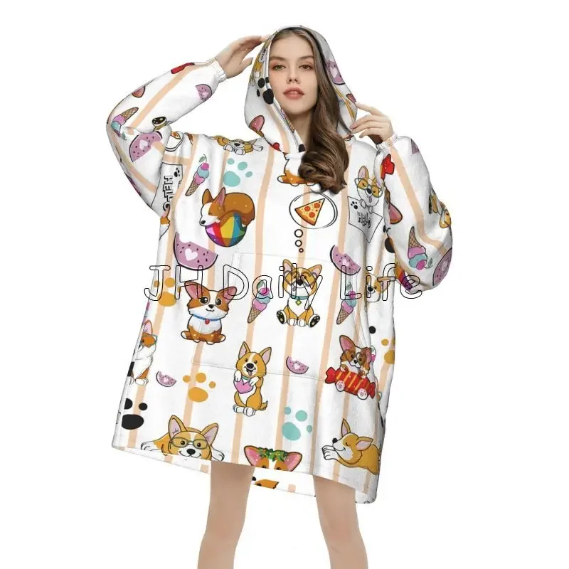 Cute Corgi Dog Wearable Hoodie - огляд і ціна Sherpa Hoodie Fleece