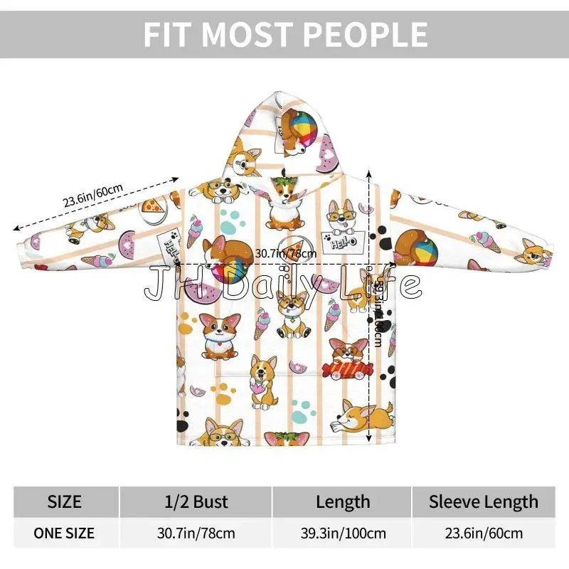 Cute Corgi Dog Wearable Hoodie - огляд і ціна Sherpa Hoodie Fleece