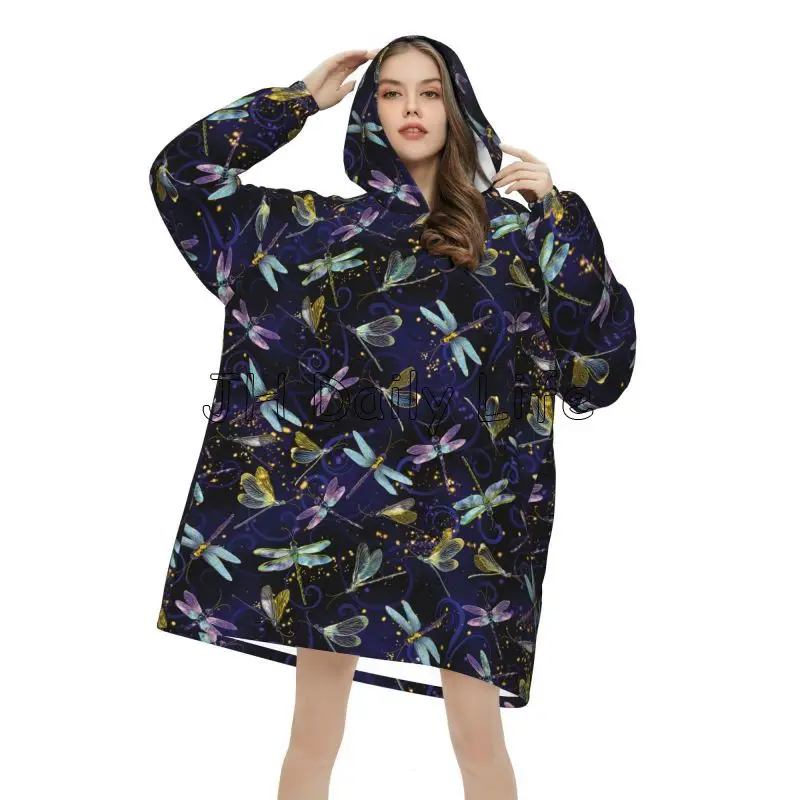 Dragonfly Galaxy Wearable Blan - огляд і ціна Sherpa Hoodie Fleece